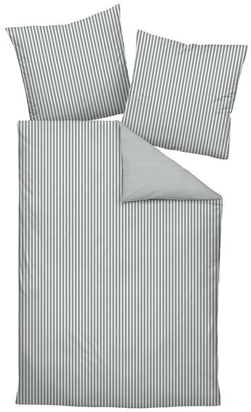 Hochwertige Janine Mako-Satin BETTWÄSCHE MODERN CLASSIC 3912 in verschiedenen Größen und Farben 135x200 / 80x80 cm silber 08