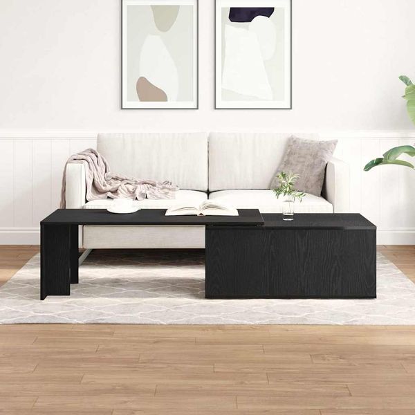 vidaXL Couchtisch Schwarz Eichen-Optik 150 x 50 x 35 cm Holzwerkstoff 862478