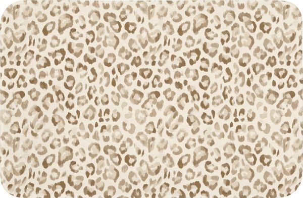 OnlyWow Badematte Leopard - Klassisch - Beige, Höhe 10 mm, Polyester, Rechteckig, Badezimmerteppich, Badteppich, Rutschfest, Badvorleger, Waschbar