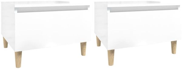 vidaXL Beistelltische 2 Stk. Hochglanz-Weiß 50x46x35 cm Holzwerkstoff 819505 Bild 2