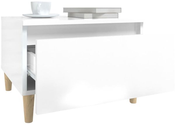vidaXL Beistelltische 2 Stk. Hochglanz-Weiß 50x46x35 cm Holzwerkstoff 819505 Bild 6