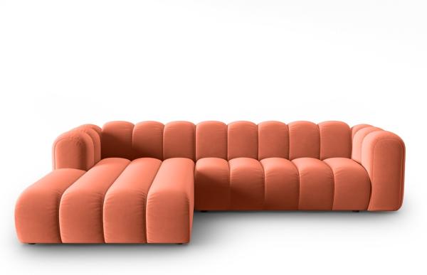 Micadoni Modulares Ecksofa Lupine 4-Sitzer Links Samtstoff Salvador Koralle