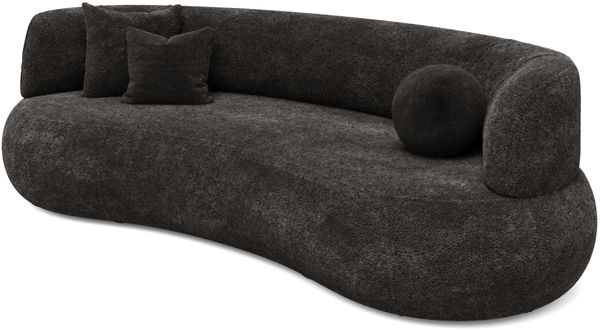 Sofa 2-Sitzer Chenille 253x100x77 dunkelgrau LUNA