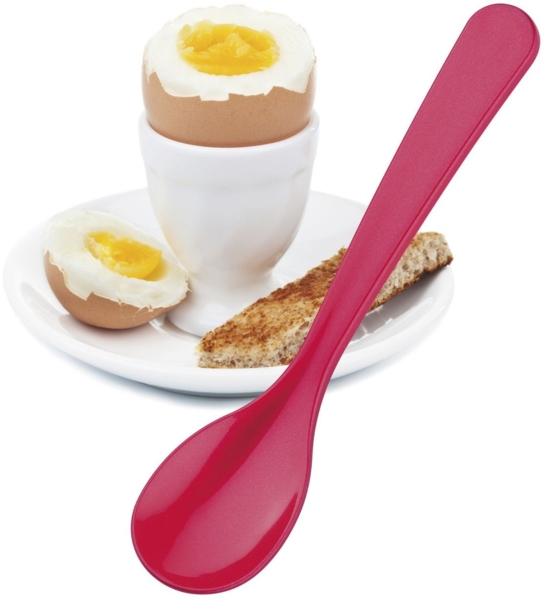 Cilio Eierlöffel Löffel aus Hochwertigem Kunststoff 12cm rot