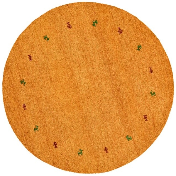 THEKO Wollteppich Gabbeh Motiv, Handgefertigt, Teppich, Tiermotiv, reine Wolle, rund, Höhe: 14 mm, reine Wolle, Wohnzimmer, Schlafzimmer, Esszimmer Bild 4