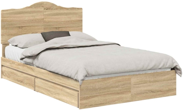 vidaXL Aufbewahrungsbett Sonoma-Eiche 120x190 cm Holzwerkstoff 3413529