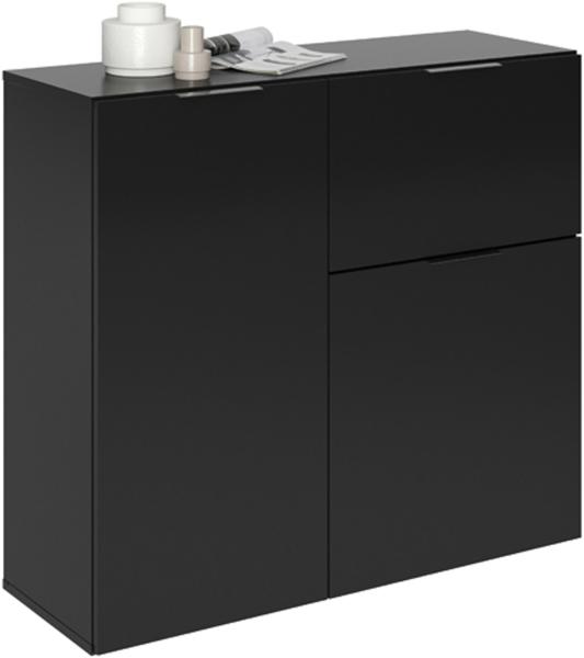 Kommode >Domenico< in Schwarz Perl - 90x80x32cm (BxHxT)