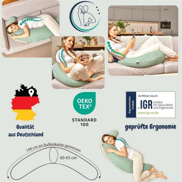 SEI Design Stillkissenbezüge Bezüg für Stillkissen Lagerungskissen Seitenschläferkissen 190x30 cm Bild 2