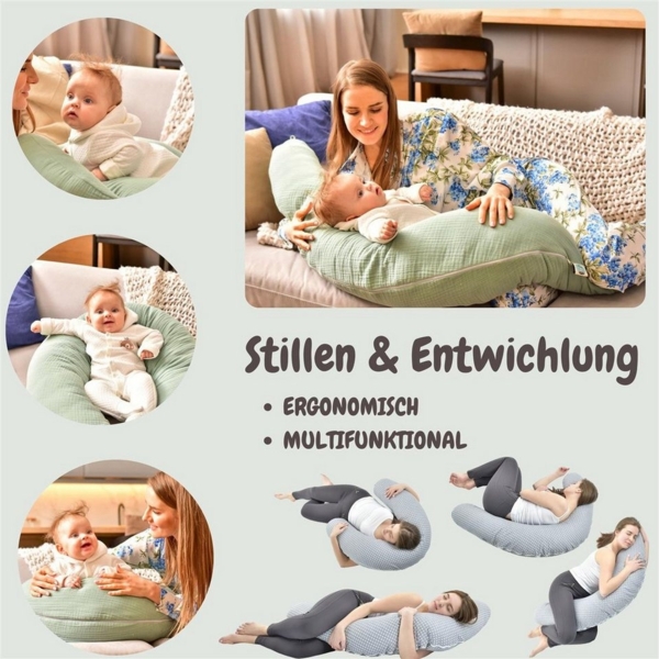 SEI Design Stillkissenbezüge Bezüg für Stillkissen Lagerungskissen Seitenschläferkissen 190x30 cm Bild 3