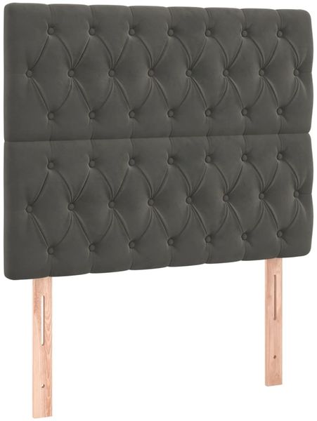vidaXL Boxspringbett mit Matratze Dunkelgrau 90x190 cm Samt 3129364 Bild 6