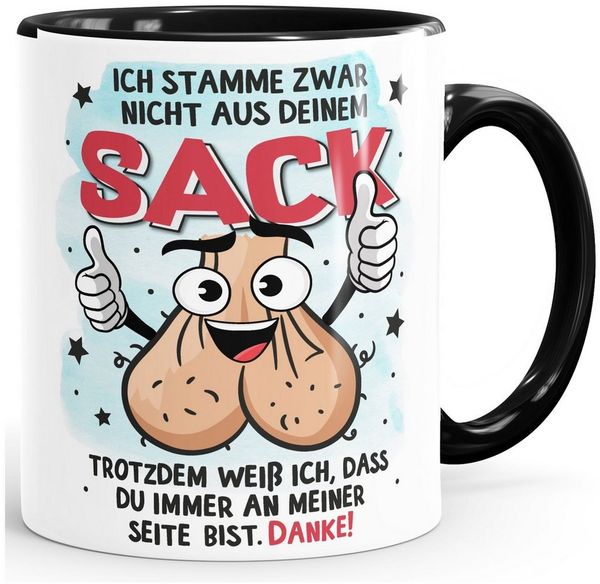 MoonWorks Tasse Kaffee-Tasse Geschenk für Bonus-Papa zum Vatertag Spruch lustig, Keramik