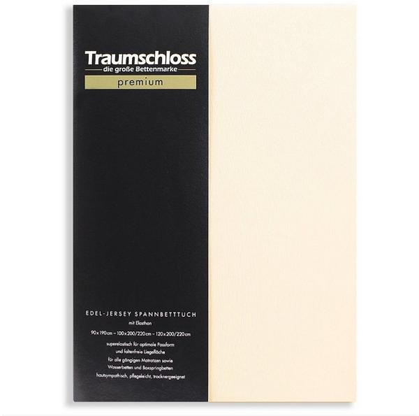 Traumschloss Spannbettlaken Premium, Jersey, Gummizug: rundum, (1 Stück), 165g/m², 95% gekämmte Mako Baumwolle, 5% Elasthan