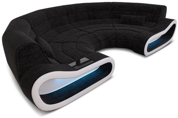 Sofa Dreams Ecksofa Couch Stoffsofa Polstersofa Concept Bigsofa Polster Stoff Sofa, mit LED, Designersofa mit ergonomischer Rückenlehne