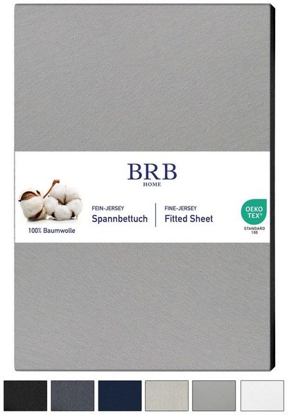 BRB HOME Spannbettlaken Spannbettlaken Jersey Baumwolle für Topper Boxspringbett bis 27 cm, Baumwolle, Gummizug: Rundum, (1 Stück), Matratzen bis 27 cm Höhe, OEKO TEX Standard 100, Jersey Spannbetttuch