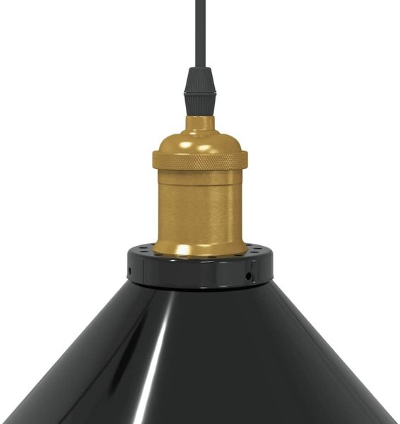 vidaXL Pendelleuchte Höhenverstellbar E27 Schwarz Glänzend Ø 22 cm 4103443 Bild 8