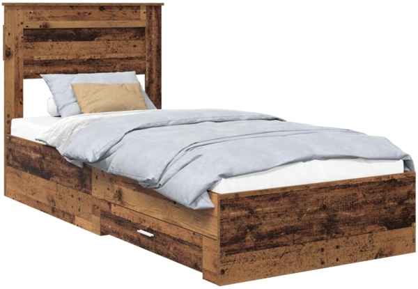 vidaXL Bettrahmen mit Schubladen mit Kopfteil Holzwerkstoff 3410033 Bild 1