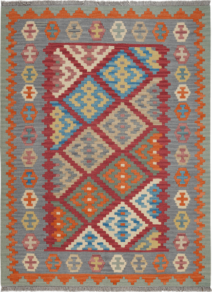 Looma 'Fereshteh' Kelim Gashgai handgewebt, Schurwolle Rot, 128x172 cm