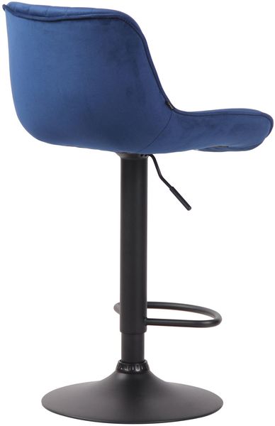 2er Set Barhocker Lentini, drehbar, Blau, Schwarz, Samt Bild 10