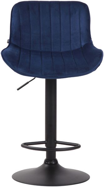 2er Set Barhocker Lentini, drehbar, Blau, Schwarz, Samt Bild 7