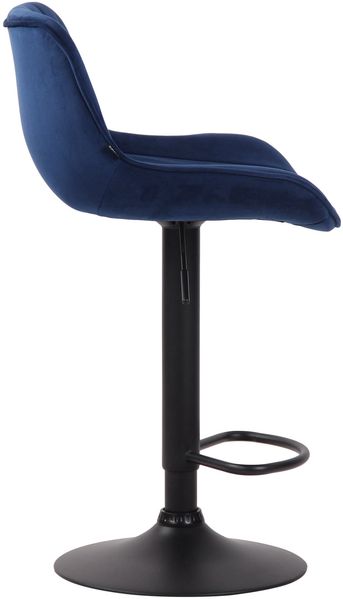2er Set Barhocker Lentini, drehbar, Blau, Schwarz, Samt Bild 8