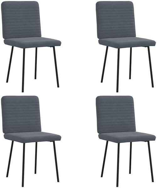 vidaXL Esszimmerstühle 4 Stk. Dunkelgrau Samt 3315234