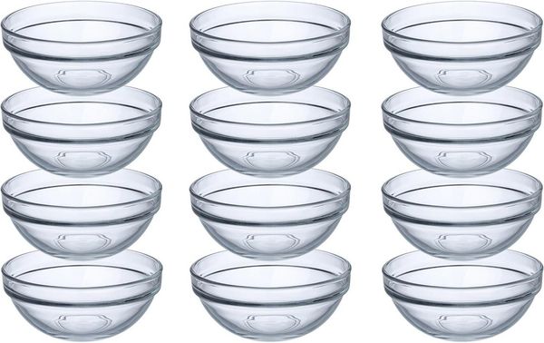 Provance Dipschale 6 - 24 Stück Schüsseln aus Glas Ø 9 cm Glasschälchen Dipschale, (Set, 12-tlg), spülmaschinengeeignet
