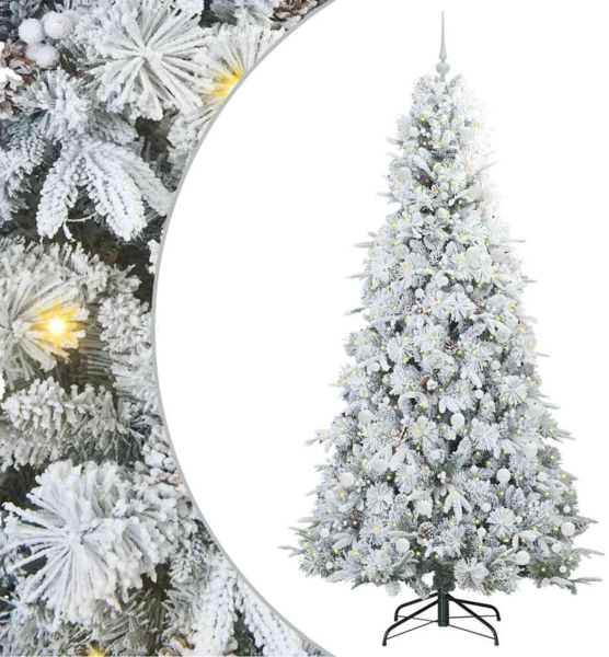 vidaXL Künstlicher klappbarer Weihnachtsbaum Weiß 240 cm PE und PVC 3397513