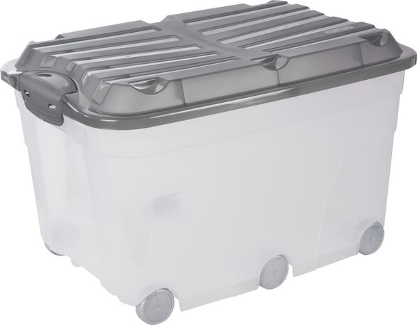Rotho Aufbewahrungsbox Roller 57 l inkl Deckel + Rollen Kunststoffbox