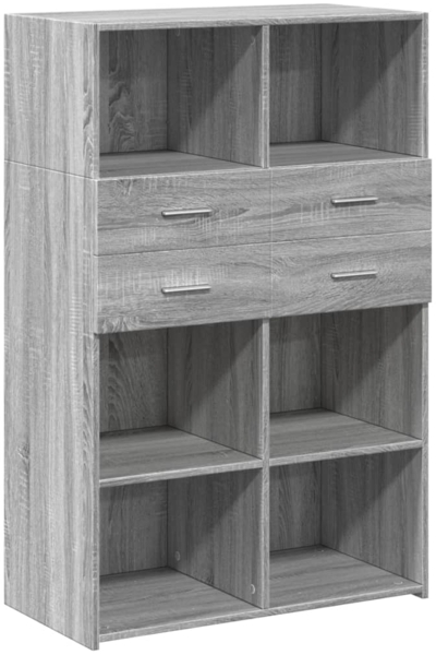 vidaXL Highboard Grau Sonoma 80x42,5x124 cm Holzwerkstoff 3281390