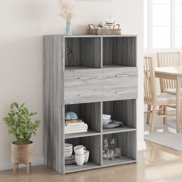 vidaXL Highboard Grau Sonoma 80x42,5x124 cm Holzwerkstoff 3281390