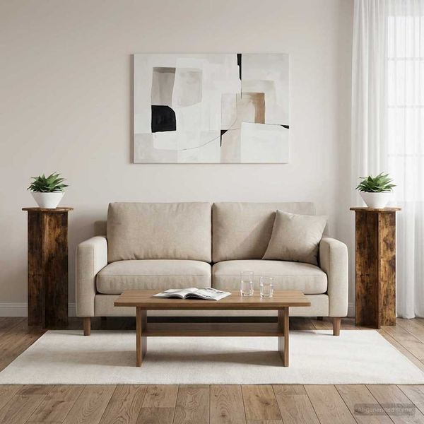 vidaXL Pflanzenständer 2 pcs Geräucherte Eiche Ø40 x 100 cm 899695
