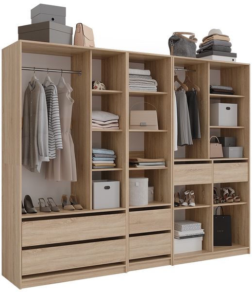 Kleiderschrank Elmo Sonoma 100 x 200 cm 3er Set Vicco Bild 6
