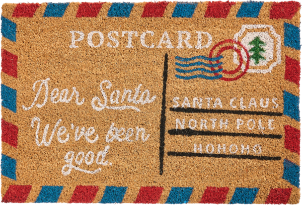 Fußmatte KATALLA Naturfarben 45 x 75 cm Weihnachtsmotiv Kokosfasern