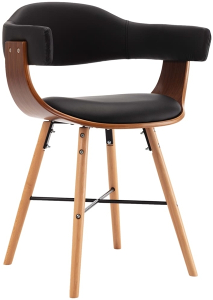 vidaXL Esszimmerstühle 6 Stk. Schwarz Kunstleder und Bugholz 279492