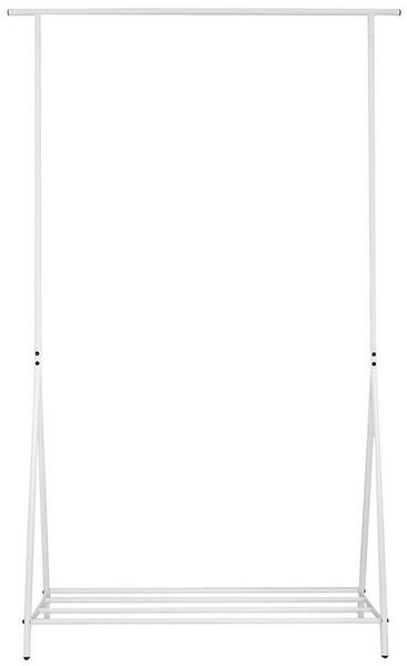 HomeGuru Kleiderständer Kleiderständer Weiß 100x40x160cm, Metall mit Schuhablage, bis 20kg