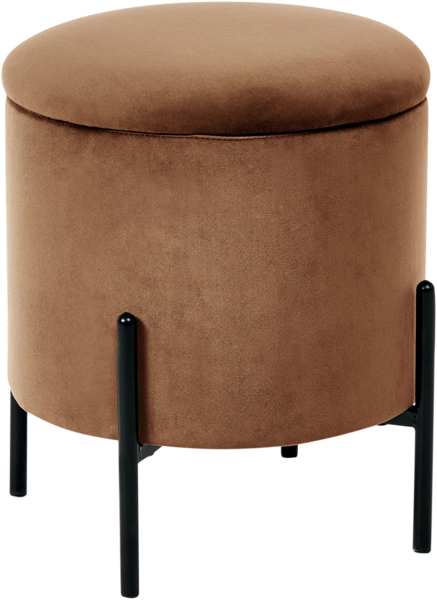 Pouf mit Stauraum WENONA Samtstoff Dunkelbraun