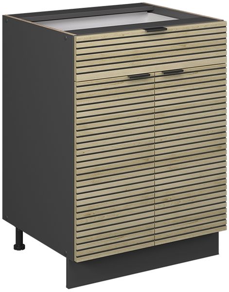 Küchenunterschrank Fame-Line Eiche Paneel 60 cm mit Schublade, ohne Arbeitsplatte Vicco
