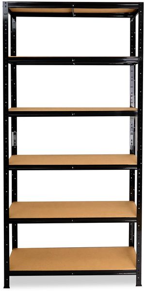 shelfplaza BLACK 180x23x30 cm Schwerlastregal in schwarz mit 6 Böden und 145 kg Traglast pro Boden Bild 5