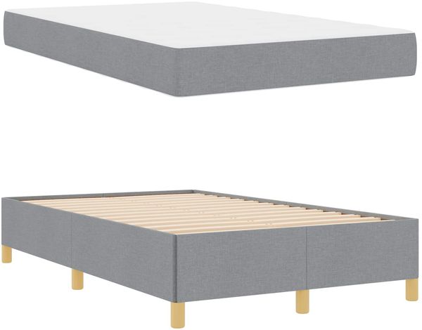 vidaXL Bettrahmen mit Matratze Hellgrau 120 x 200 cm Stoff 3398927 Bild 5