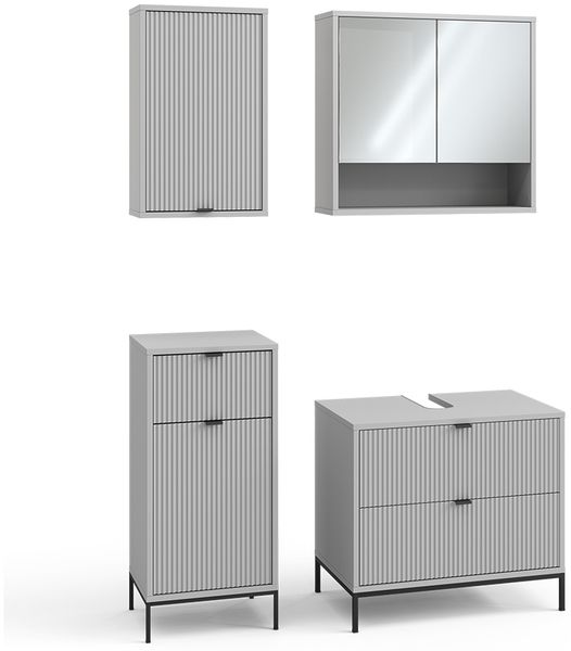 Badmöbel-Set Eliza Grau 4 Teile Vicco