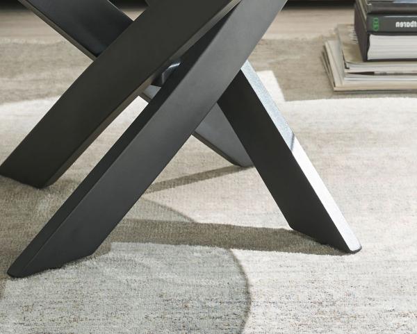 Couchtisch Kopenhagen in Glas grau und schwarz rund 80 cm Bild 3