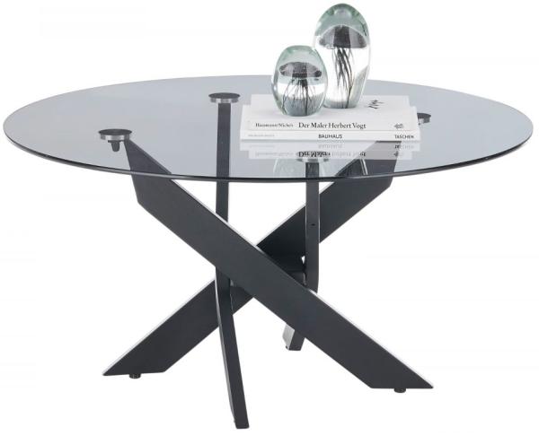 Couchtisch Kopenhagen in Glas grau und schwarz rund 80 cm Bild 5