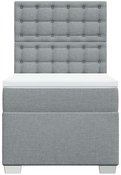 vidaXL Boxspringbett mit Matratze Hellgrau 90x200 cm Stoff 3292685 Bild 6