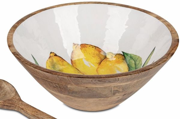 formano Servierschale Zitronen, Mangoholz, Lebensmittelecht, Natur, Zitronen, H: 13.5cm