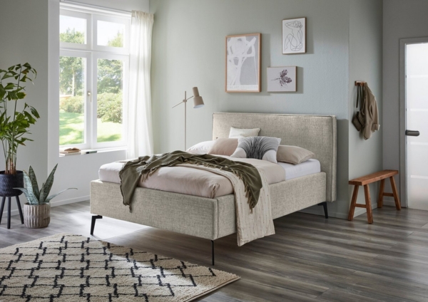 meise.möbel Polsterbett Riva II, mit schwarzen Metallfüßen, wahlweise mit Bettkasten