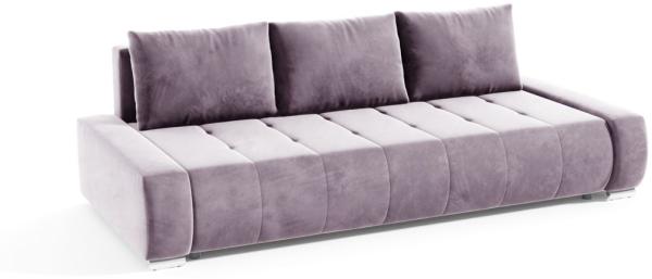 Sofa 3-Sitzer mit Schlaffunktion VOGAR Stoff Monolith Lila