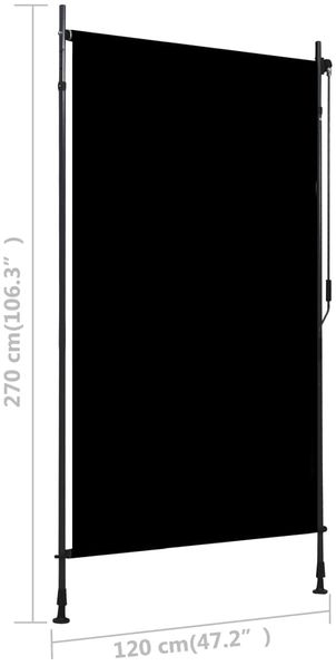 vidaXL Außenrollo 120 x 270 cm Anthrazit 145936 Bild 7