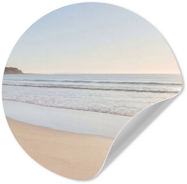 MuchoWow Wandsticker Meer - Sonne - Sand (1 St), Wandtattoo Selbstklebend, Wohnzimmer Deko Aufkleber, 30x30 cm