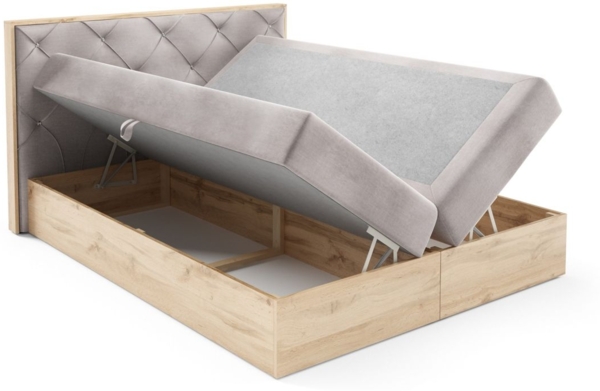 Boxspringbett Schlafzimmerbett HELIOS 120x200cm in Stoff Rouge Dunkelgrün Bild 4