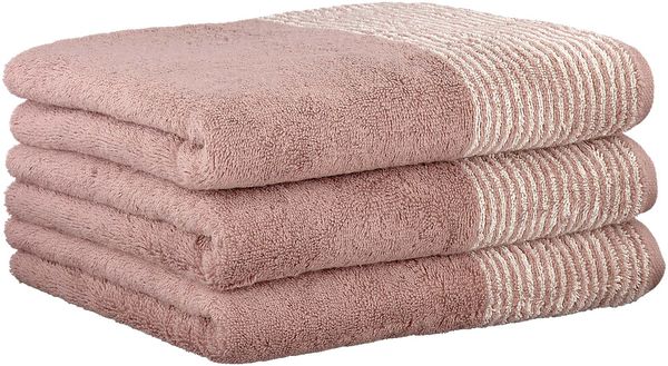 CAWÖ Gästetuch, 3er Pack - Luxury Home, C Two-Tone, Walkfrottier Magnolie 30x50cm